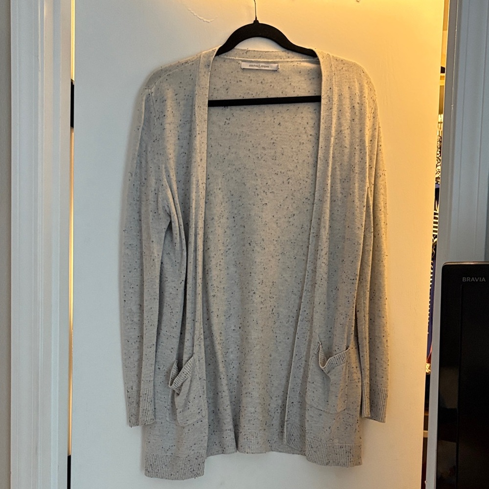 Elegant Cream Open Front Cardigan